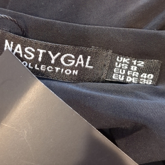 Nasty Gal the Race Is On Racerback Bodysuit in Black size 8 - Picture 3 of 5